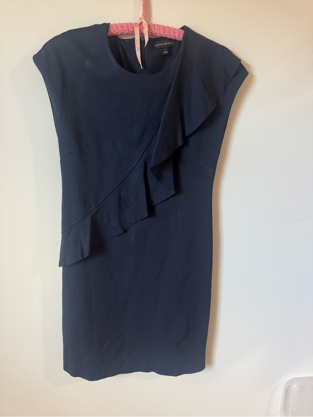 Banana Republic Navy Ruffle Sheath Mini Dress